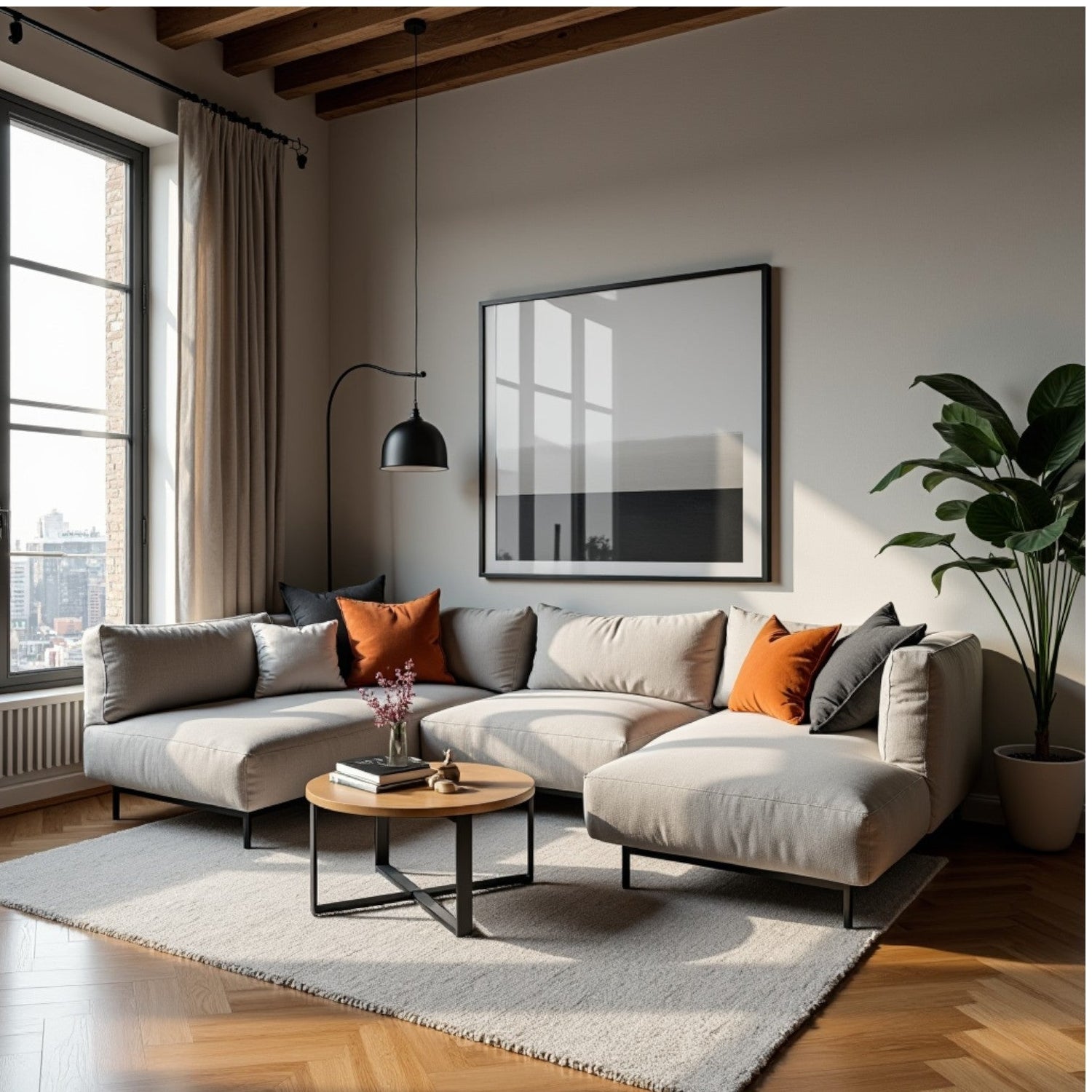 coffee table in new york style apartment