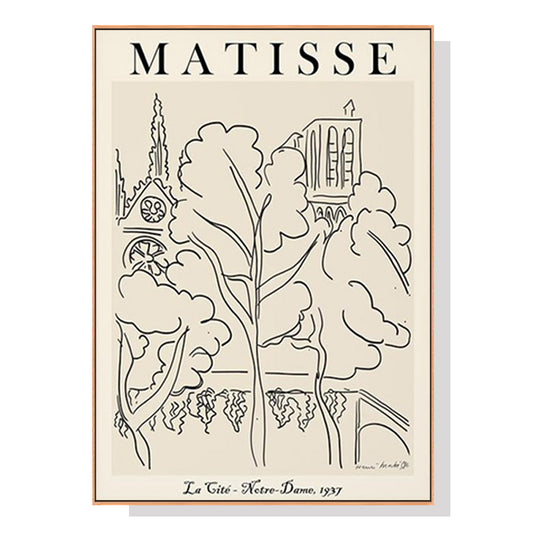 Wall Art 90cmx135cm Line Art By Henri Matisse Wood Frame Canvas