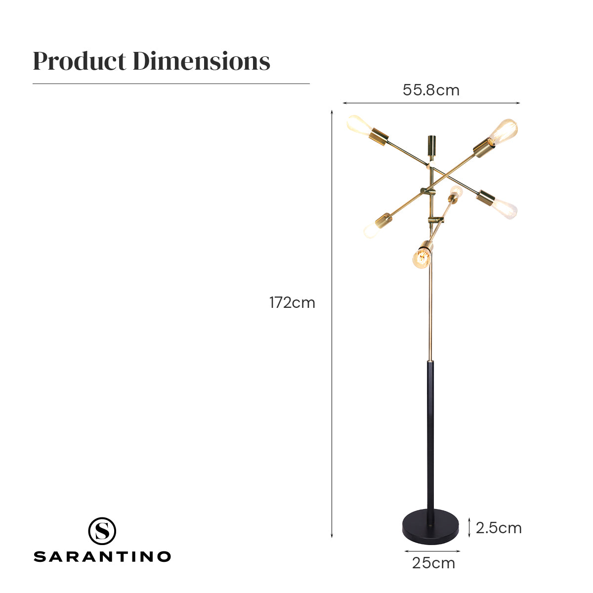 Sarantino 6-Light Metal Sputnik Floor Lamp