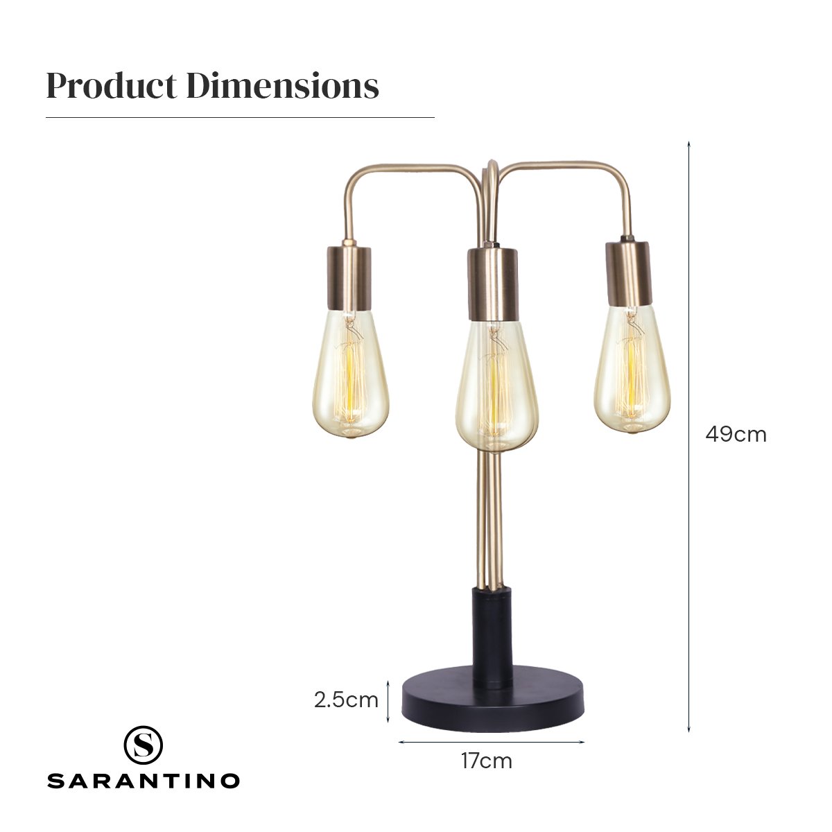 Sarantino Exposed Bulb Industrial Table Lamp