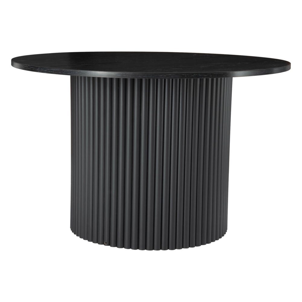 Luxe Black Ribbed Texture Wooden Coffee Table